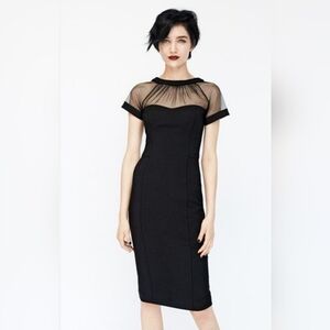 Maggy London Illusion Yoke Cocktail Dress Size 6